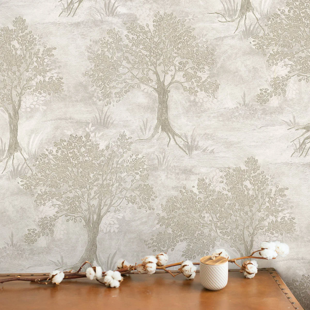 کاغذ دیواری طرح درختچه