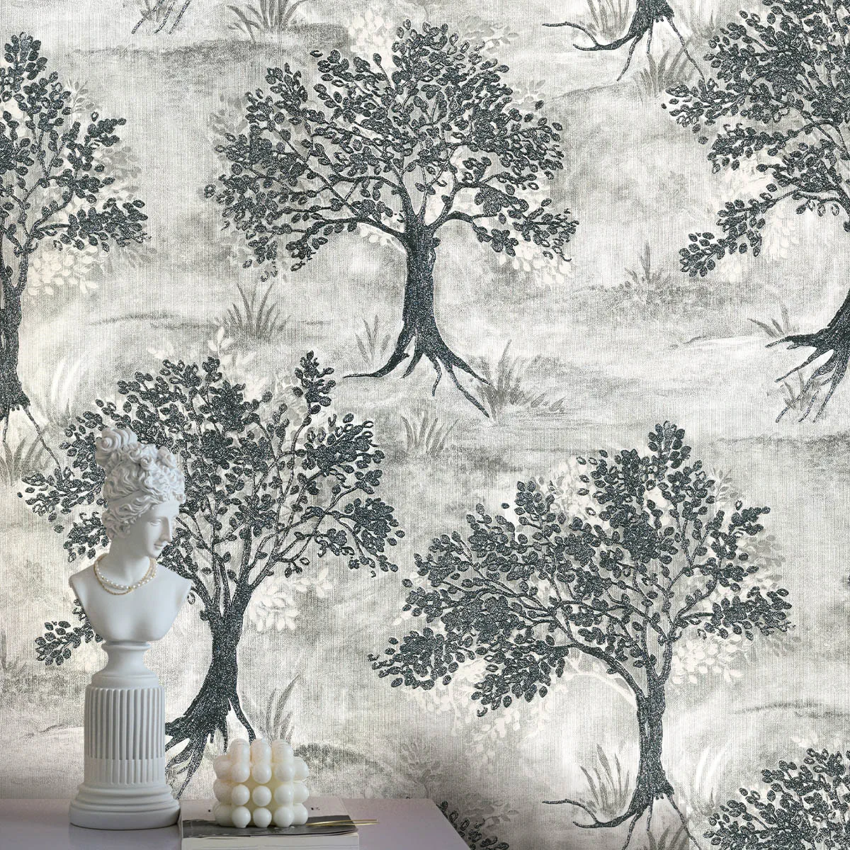 کاغذ دیواری طرح درختچه