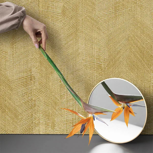 کاغذ دیواری خردلی