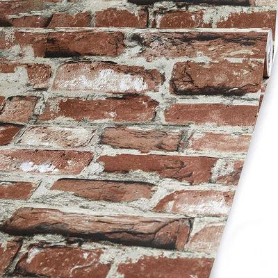 نمای نزدیک بافت کاغذ دیواری طرح آجر