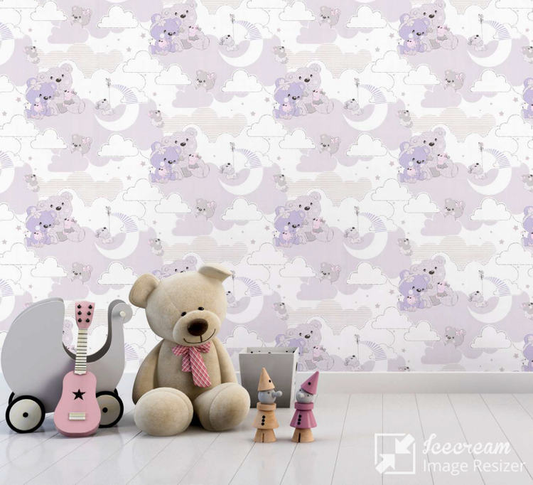 کاغذ دیواری کودکانه با طرح شاد