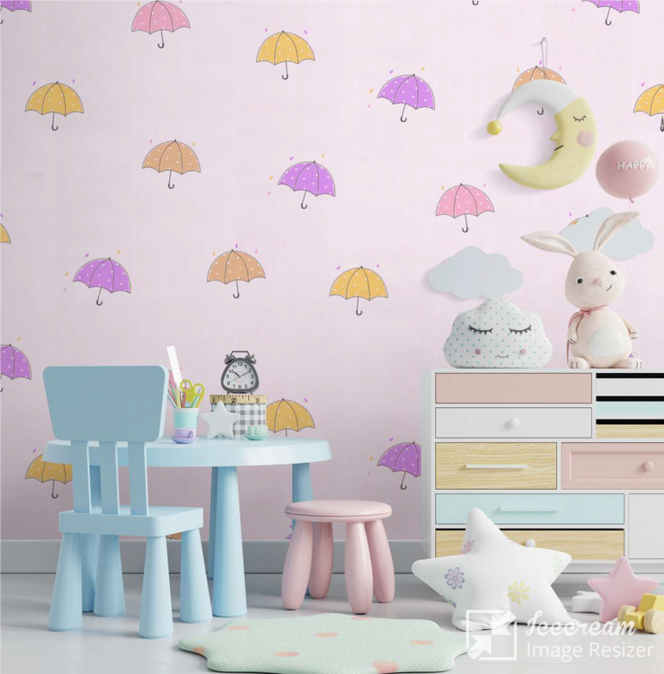 کاغذ دیواری کودکانه با طرح شاد