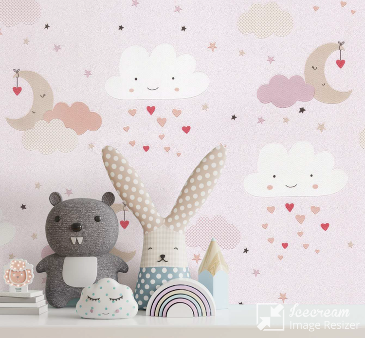 کاغذ دیواری کودکانه با طرح شاد