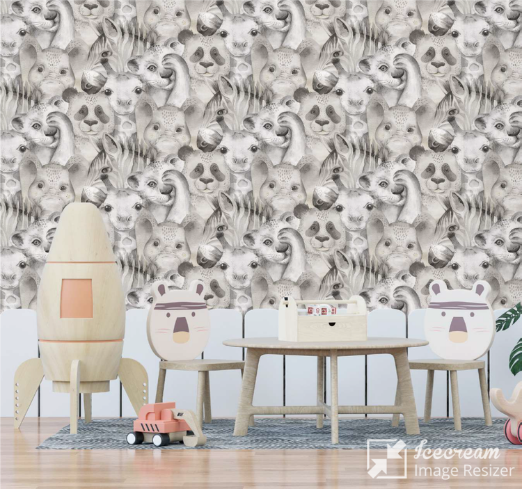 کاغذ دیواری کودکانه با طرح شاد